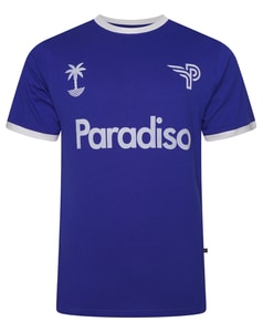 KAM Paradiso Print T-Shirt Surf Blue